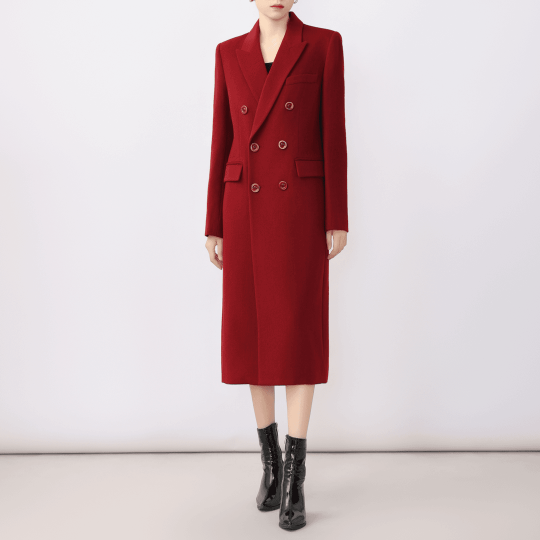 AMASS/阿玛施 时尚气质经典长款秋冬女士热动力毛呢大衣5400810