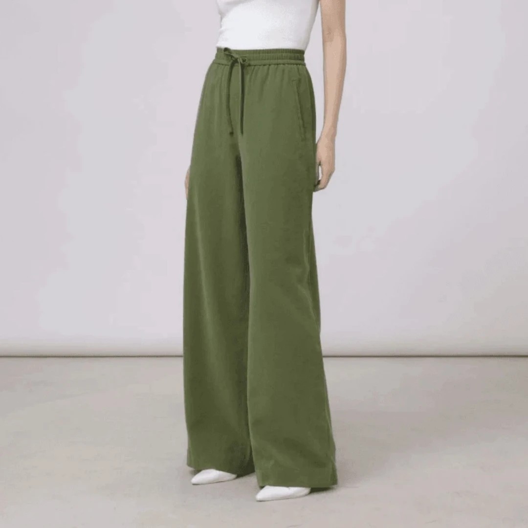 AMASS/阿玛施新款垂感直筒裤雅丹风秋冬百搭松紧腰休闲裤5100552