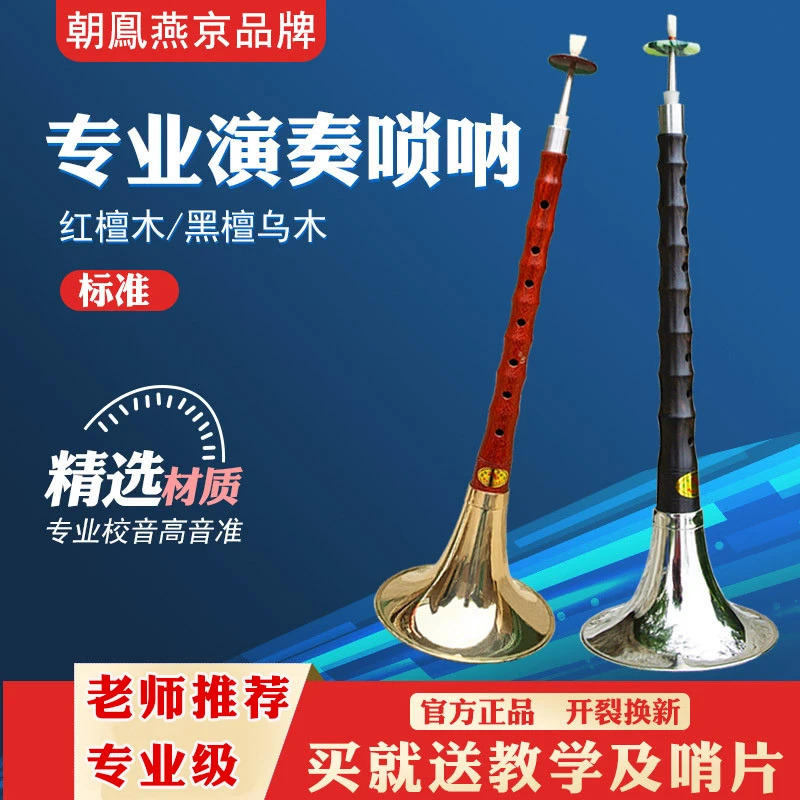 朝凤燕京唢呐乐器初学者全套乌木杆d调降b调成人专业锁呐送哨片