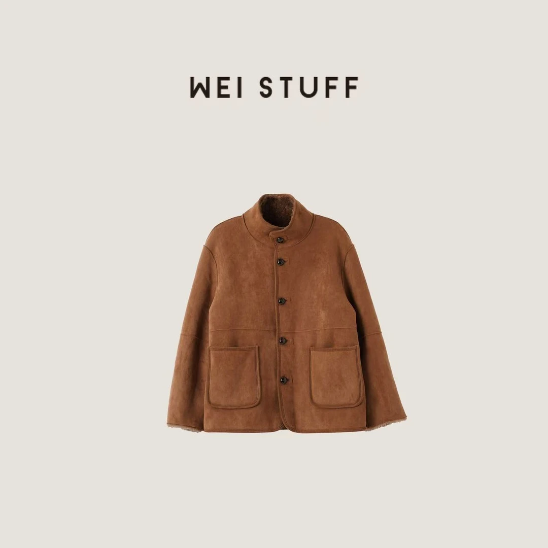 WEI STUFF 春季纯羊毛柏林街头时尚设计师反绒双面两穿外套 8235.