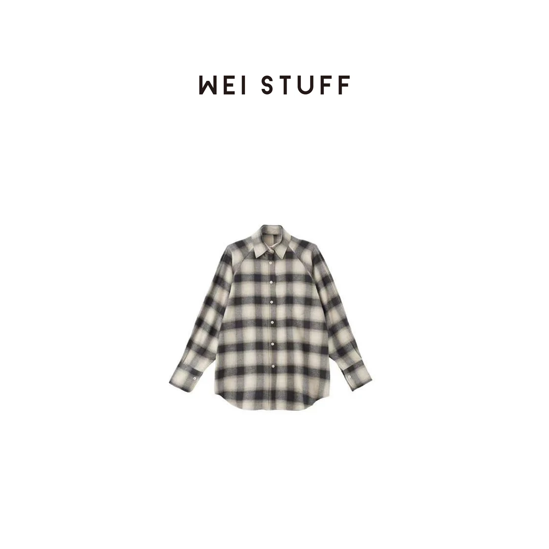 WEI STUFF  “格纹收藏家”复古格子休闲宽松衬衫 6848