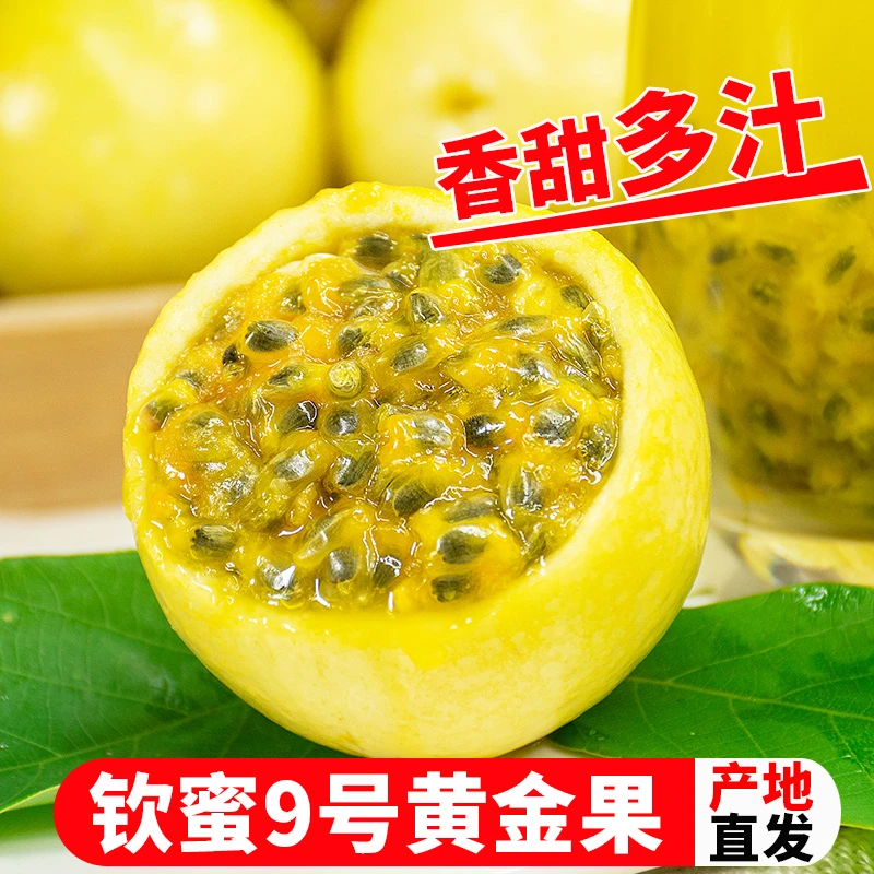 钦蜜9号正宗饱满黄金百香果2/3/5斤新鲜黄金果百香果普邮天然