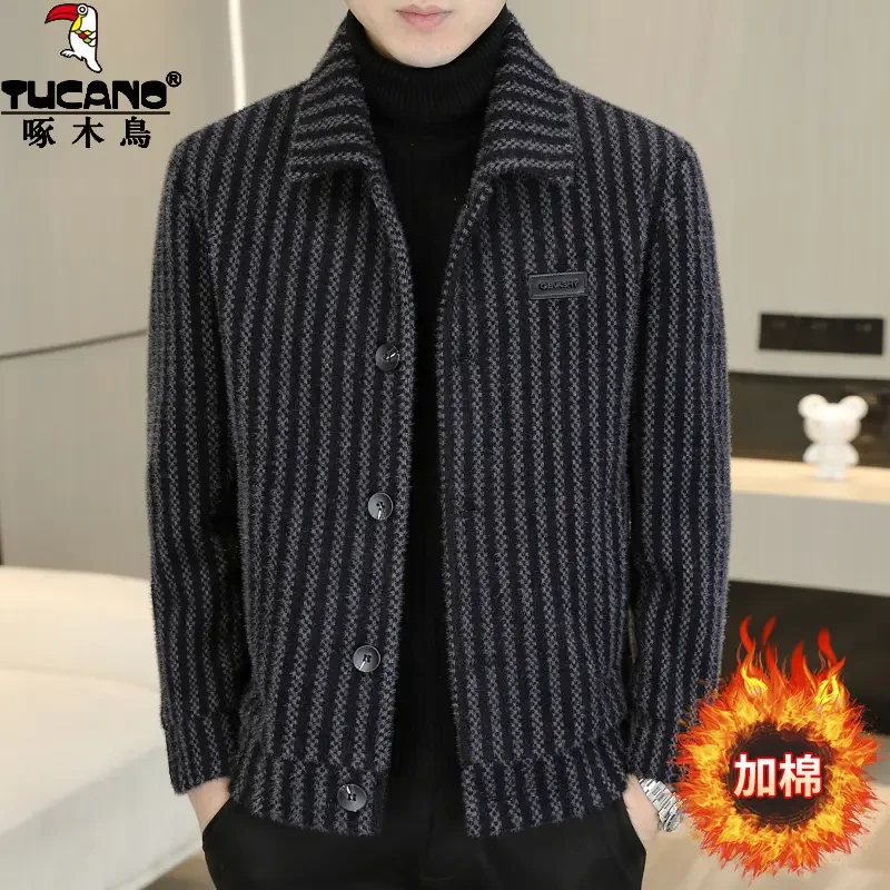 TUCANO/啄木鳥新2024秋冬短款呢子外套男时尚潮流翻领厚夹克外套