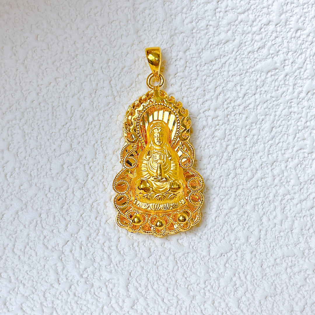 足金999火焰观音 吊坠