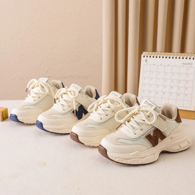 男童老爹鞋2023春秋款新款儿童运动鞋透气双网面女童鞋子男童板鞋