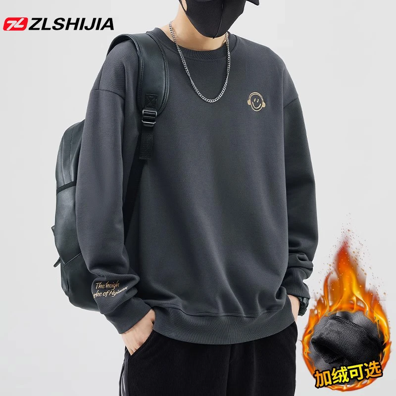 战狼世家秋冬季卫衣男士宽松圆领上衣打底衫潮牌长袖套头t恤加绒