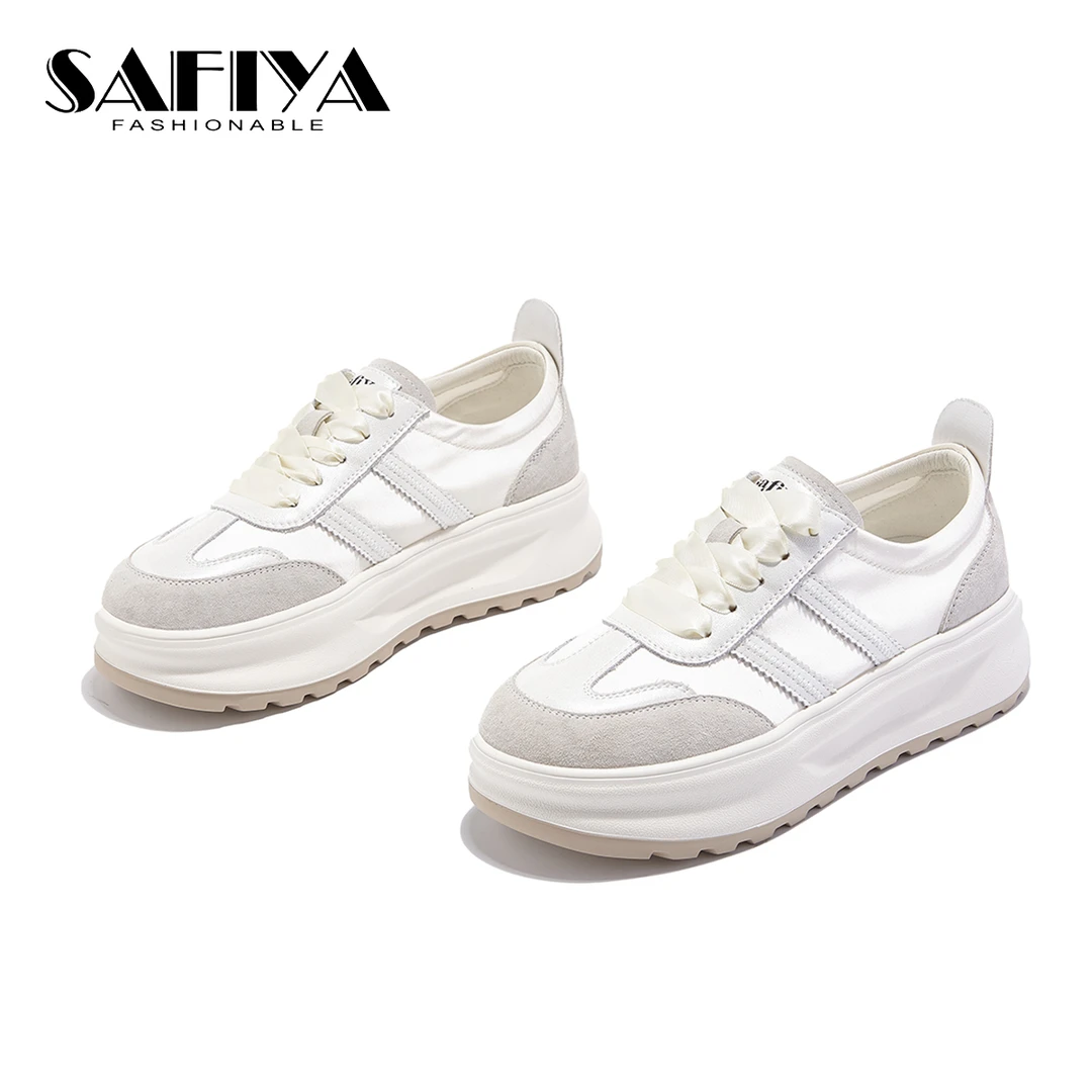 索菲娅2025夏季新款系带厚底百搭休闲鞋女鞋休闲鞋百搭SF42111A99