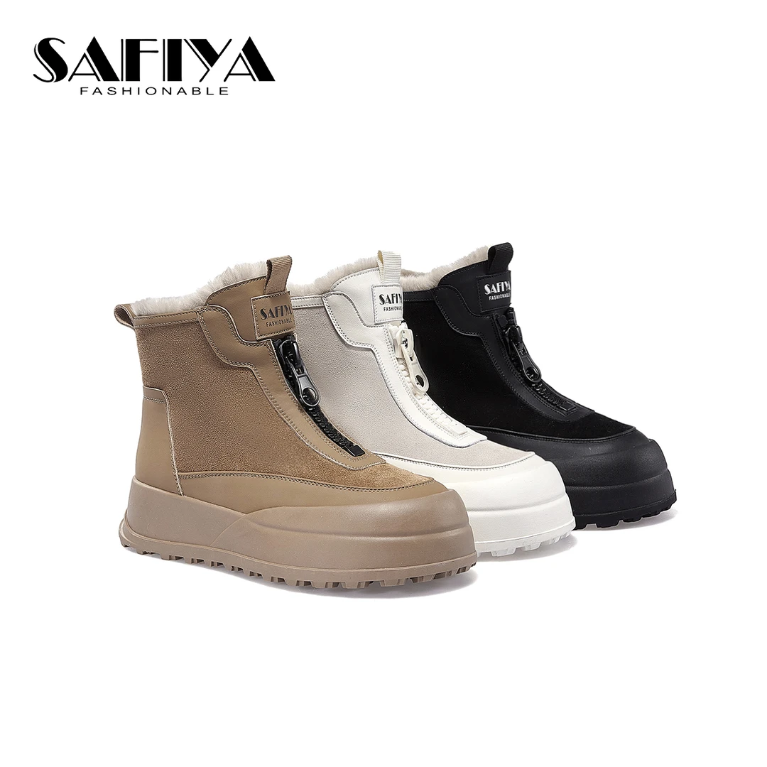 索菲娅Safiya冬季防寒保暖厚底雪地靴东北棉靴SF3411DC87