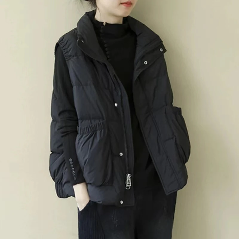 2024秋冬新款加厚立领韩版外穿马甲