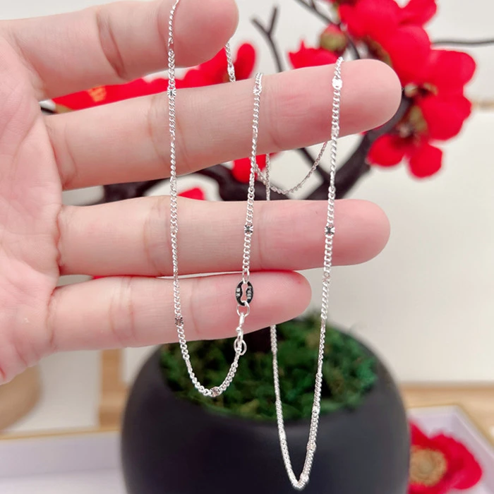 链子足银 足银9999满天星侧身链  轻奢精致气质款 长度45厘米