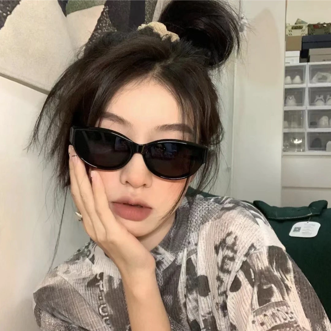 墨镜女猫眼眼镜ins高颜值网红太阳眼镜复古高级感ins防紫外线防晒
