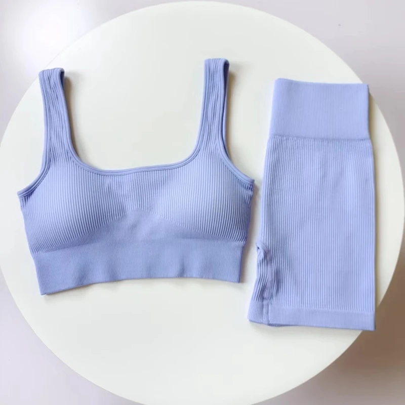 运动两件套户外跑步训练透气吸汗健身服防震内衣女高腰提臀裤套装