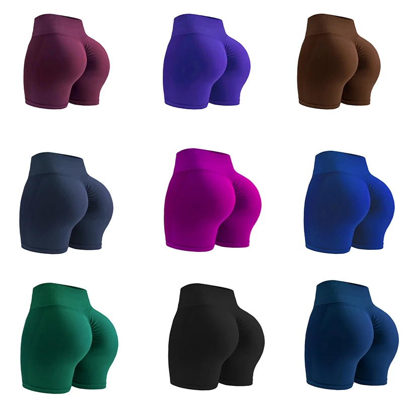 特价新品夏撸铁紧身弹力跑步运动高腰收腹速干无缝高弹三分蜜桃裤