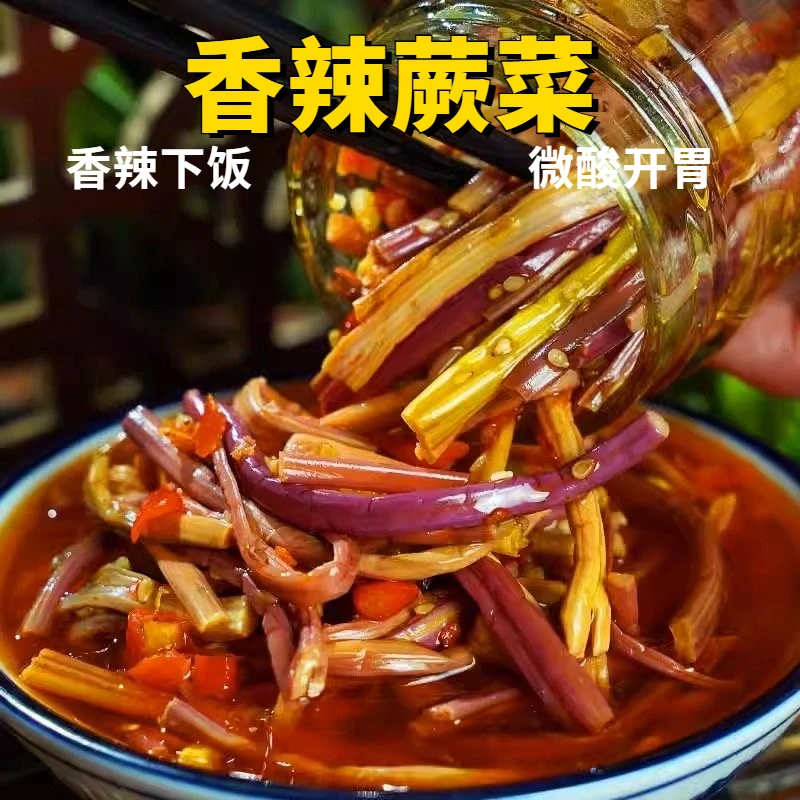 湖南特产香辣蕨菜即食下饭菜拌饭酱香辣清爽鲜嫩佐餐下饭咸菜腌菜