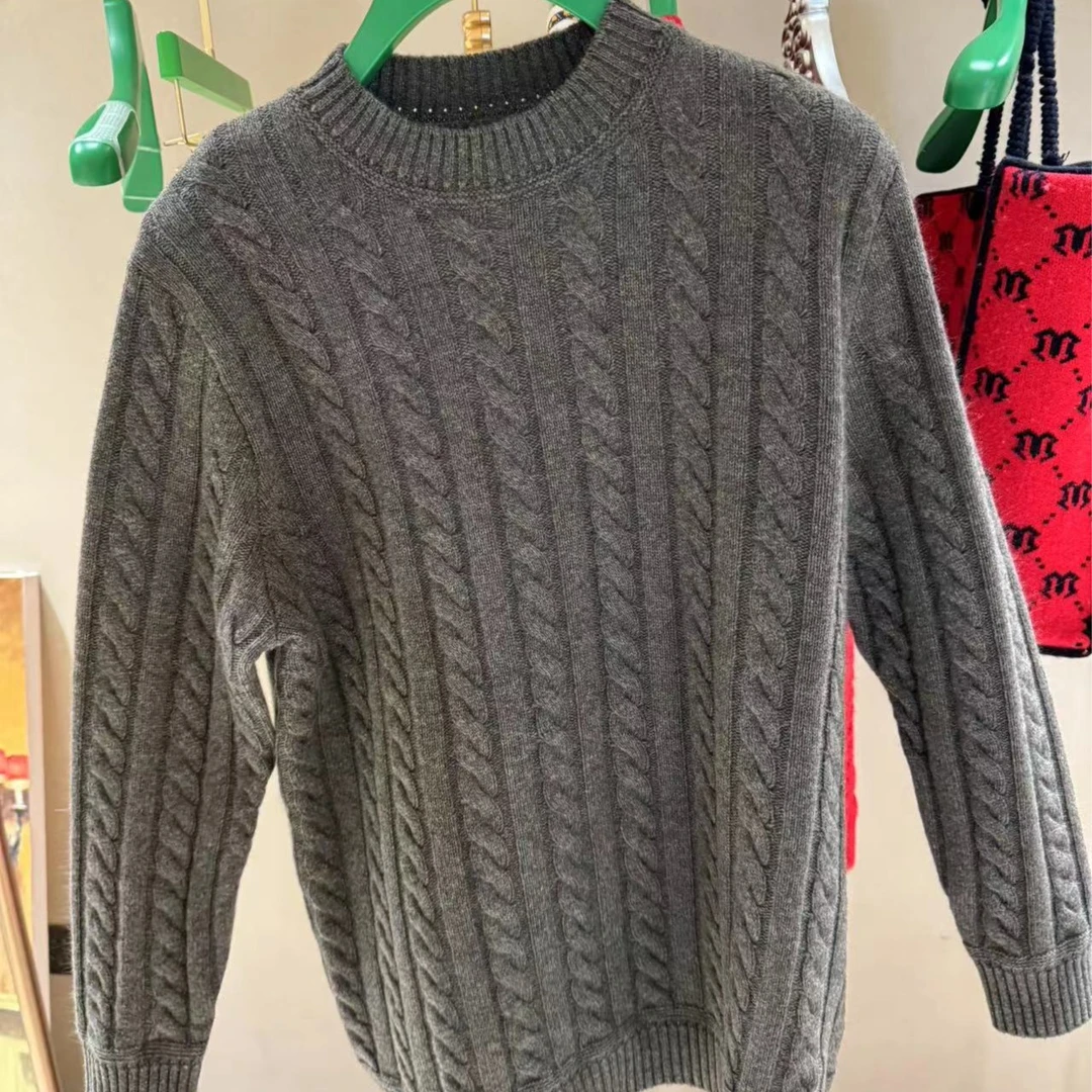 XIAOROU/小柔M19703小柔2023秋冬新款男款纯色羊绒套头衫