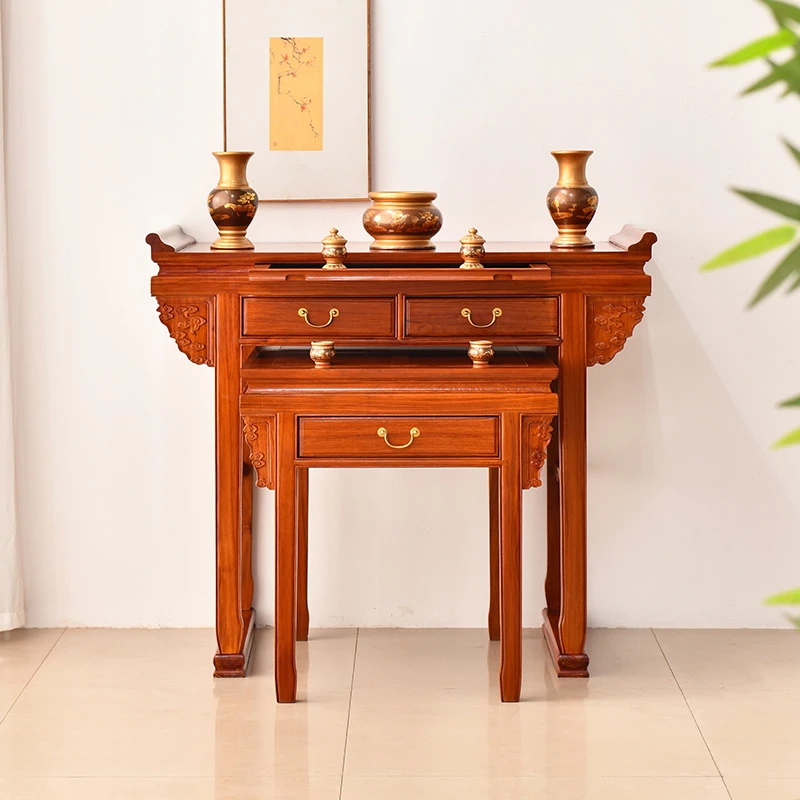 刺猬紫檀供桌中式全实木香案佛台红木家用供桌花梨木中堂供台条案