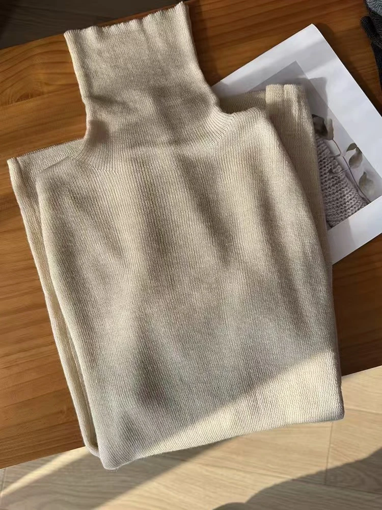 秋冬薄款针织打底衫高领细毛针织