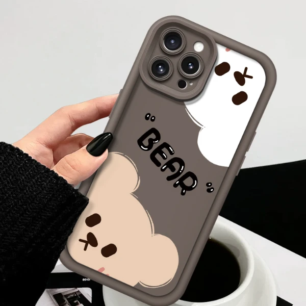 适用苹果15/华为mate60/小米14/oppo/vivo小熊兔子卡通情侣手机壳