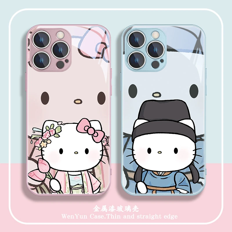 适用苹果16/华为pura70/小米14/oppo/vivo古风kitty猫卡通手机壳