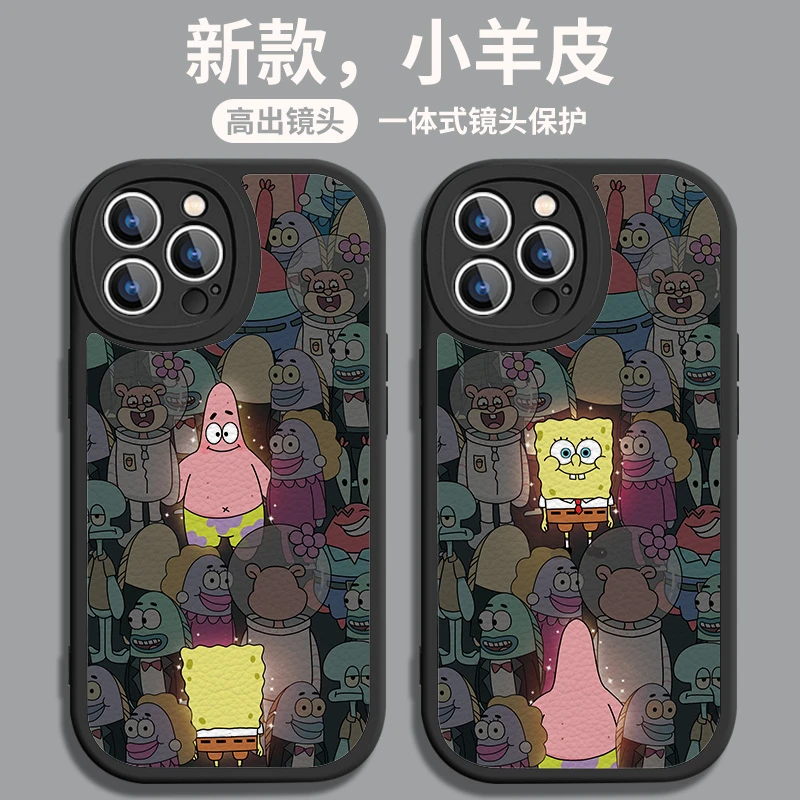适用苹果/华为/小米/VIVO/OPPO创意海绵宝宝派大星硅胶防摔手机壳
