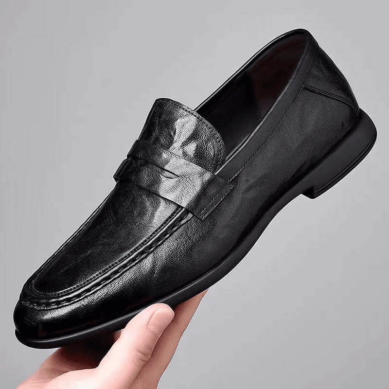 保罗时尚男皮鞋软底百搭男士鞋夏季商务尖头防滑潮流时尚套脚潮鞋