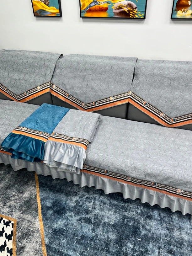 【3】高档加厚简约沙发垫大气布艺轻奢时尚，四季通用贵妃防滑沙发套