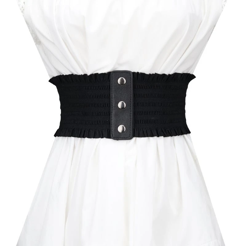 新款弹力腰封女士款松紧复古百搭装饰宽腰带收腰束腰配裙子设计感