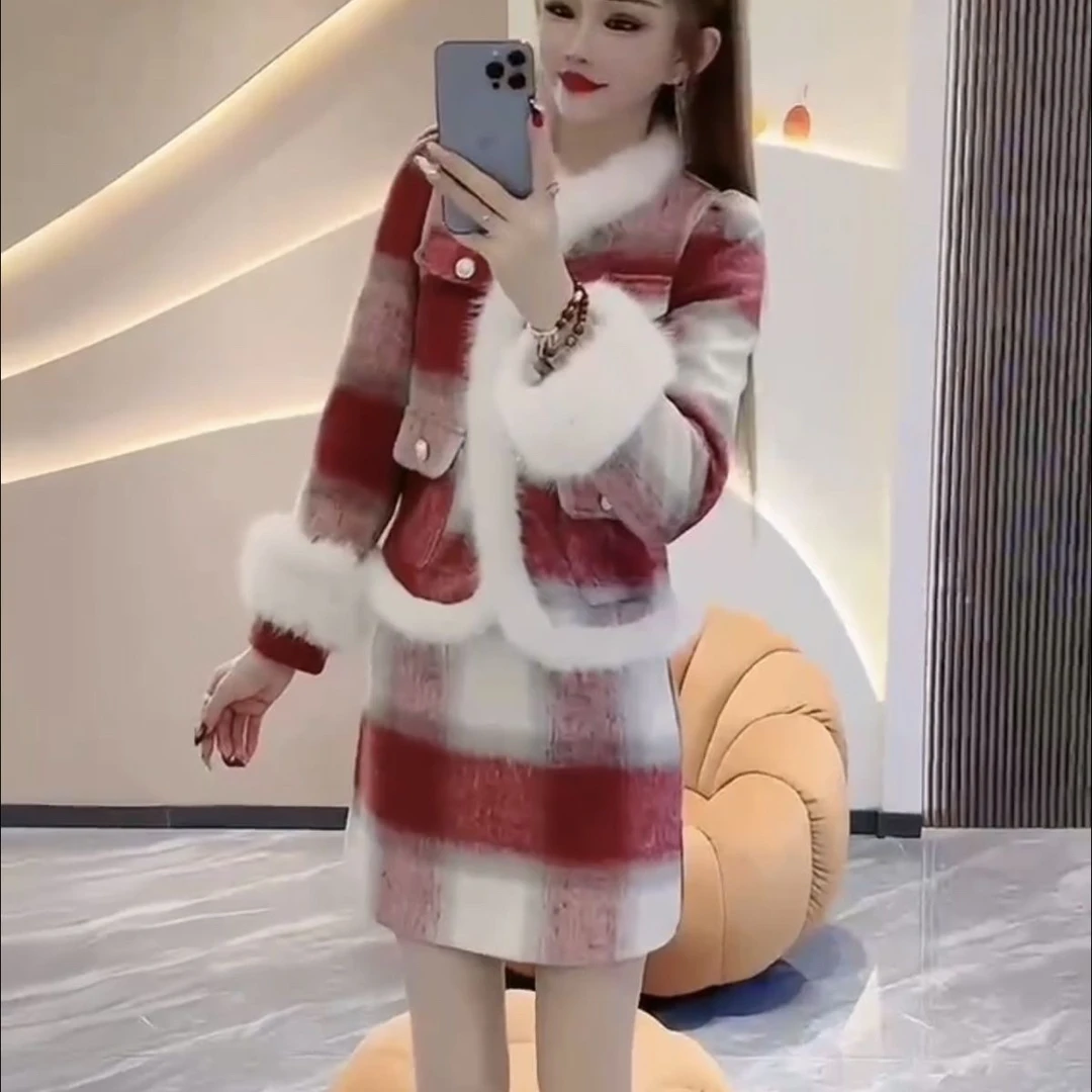 2025新款洋气宽松百搭加绒女装两件套时尚两件套网红百搭套装女装