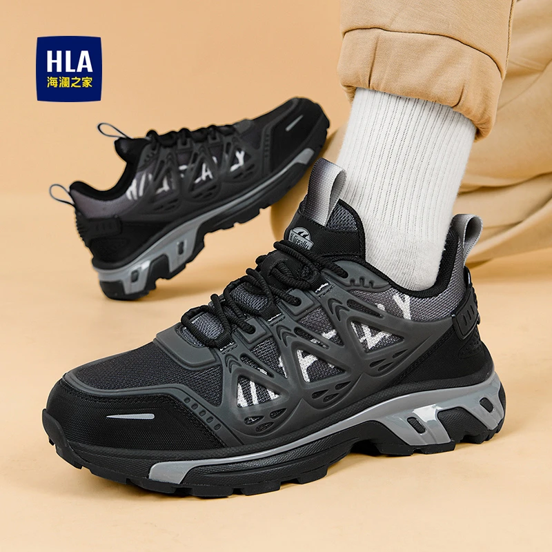 HLA/海澜之家男鞋2025春季新款潮流透气增高运动鞋时尚休闲老爹鞋