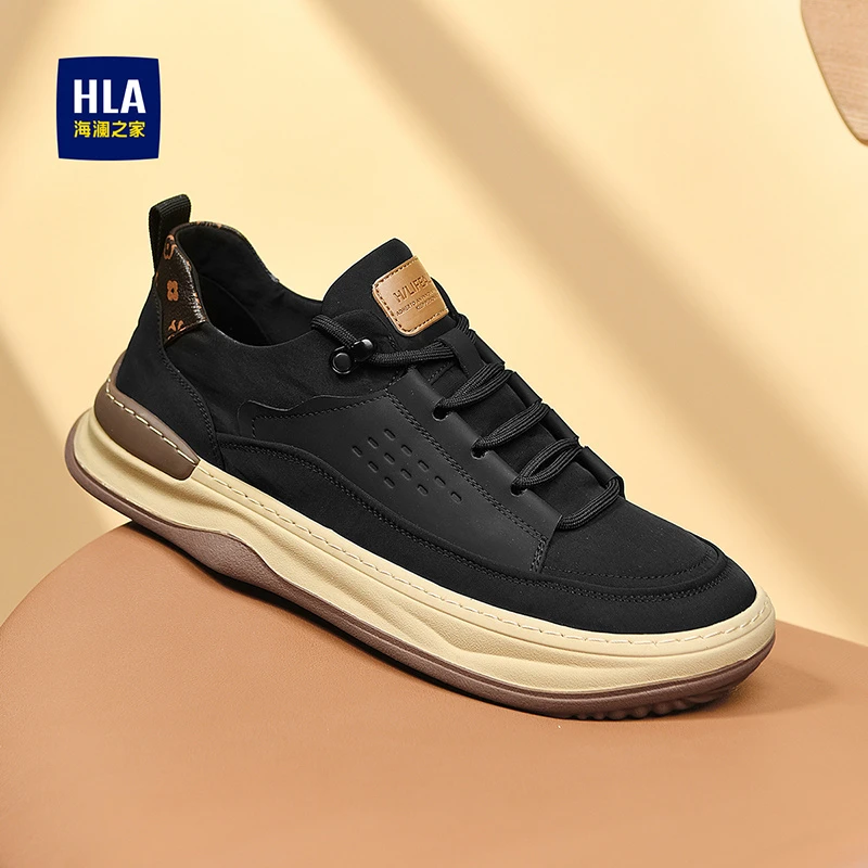HLA/海澜之家男鞋2025秋季新款复古潮流舒适休闲鞋透气百搭溶解鞋