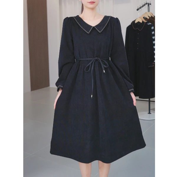 2025新款连衣裙女气质显瘦中长款秋季时尚收腰裙子J719