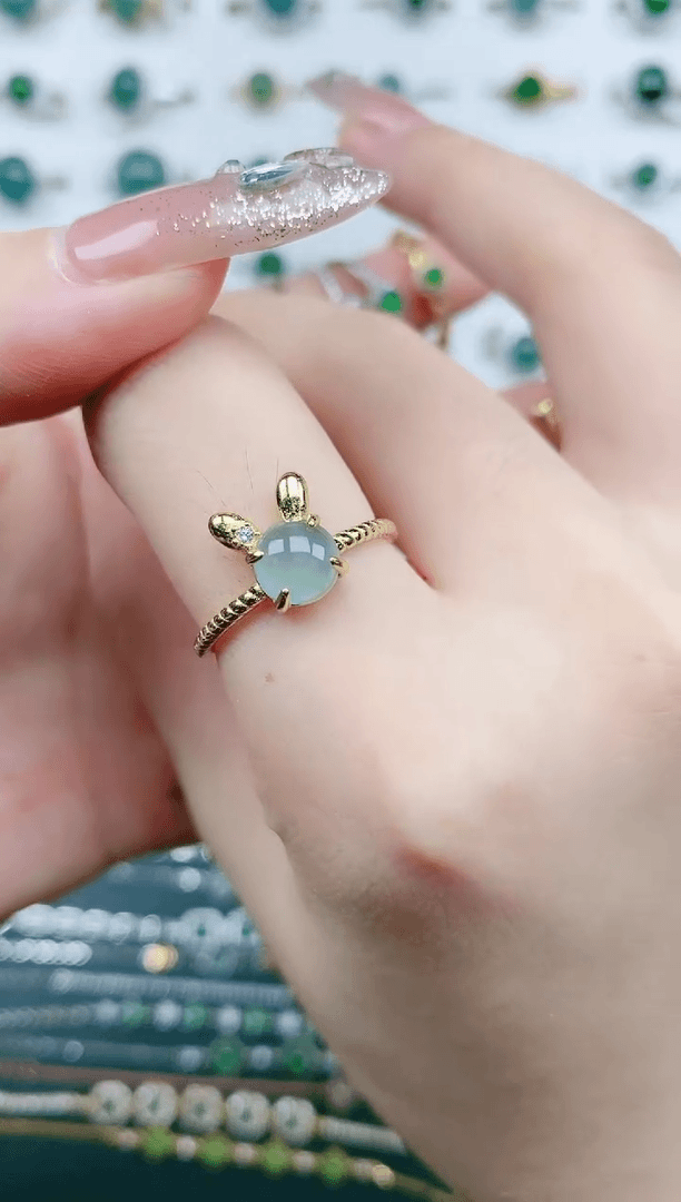 【闪购商品】翡翠戒指银S925镶嵌天然翡翠