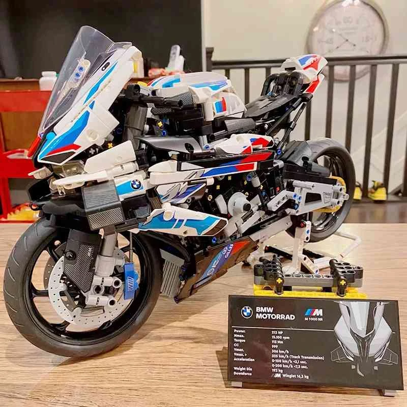 积玩/宝马摩托车M1000RR模型成人玩具高难度男生生日礼物