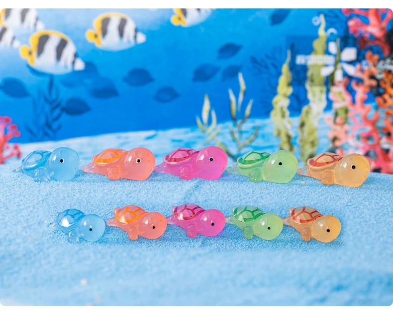 可爱夜光小乌龟装饰品配件苔藓小鱼缸造景树脂工艺品桌面小摆件