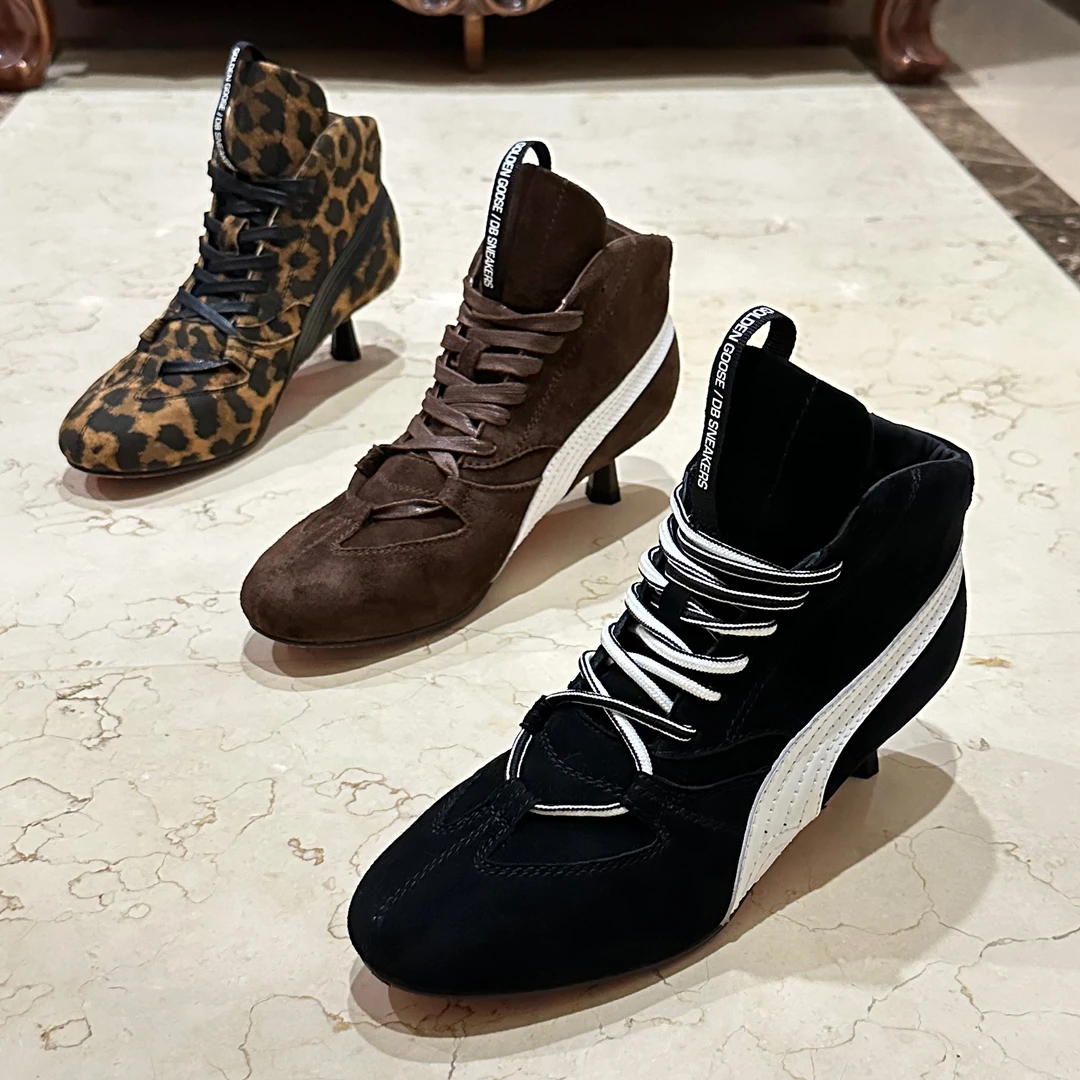 【映昔】24秋冬时尚圆头羊皮百搭真皮时尚休闲运动大底高帮系带短靴