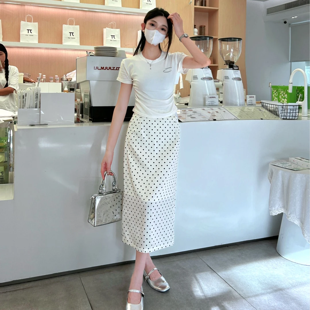 【法式波点裙】显瘦女装气质白色时尚夏季法式