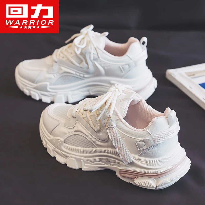 Warrior/回力女鞋2025冬季新款百搭厚底潮鞋休闲鞋子网面老爹鞋女