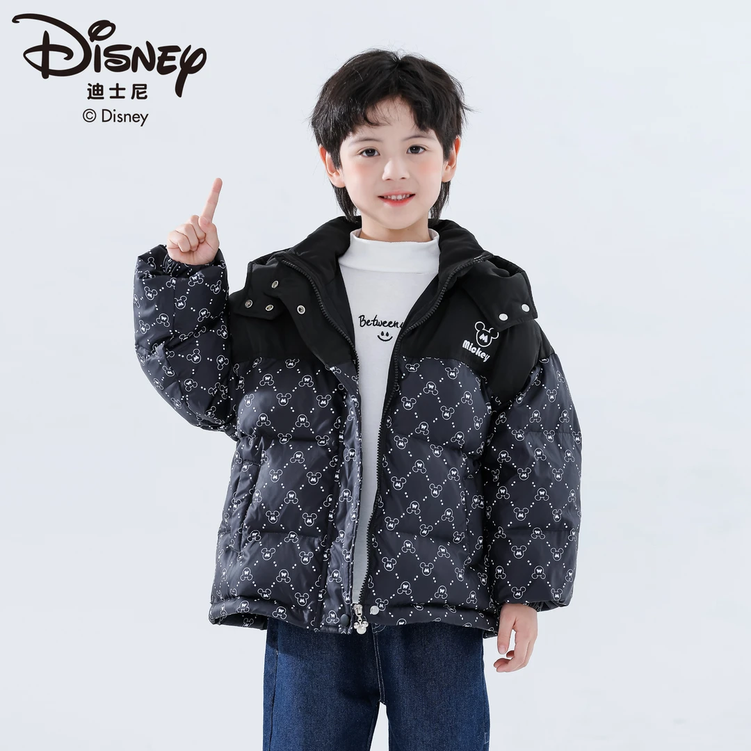 DISNEY/迪士尼100周年庆儿童白鸭绒羽绒服男女童韩版童装连帽外套