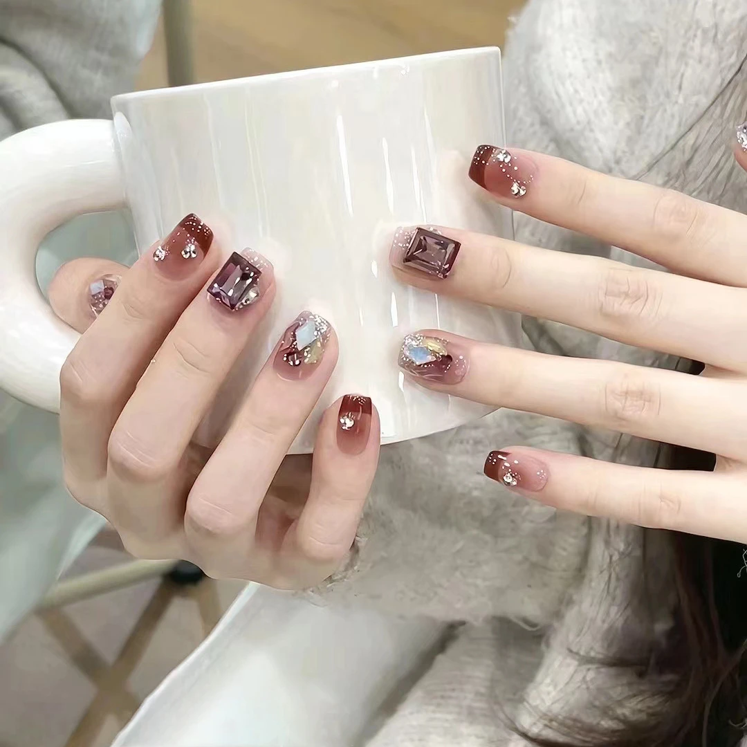 （短款）糖心话梅美甲贴片新款穿戴甲指甲贴片高级感指甲贴片