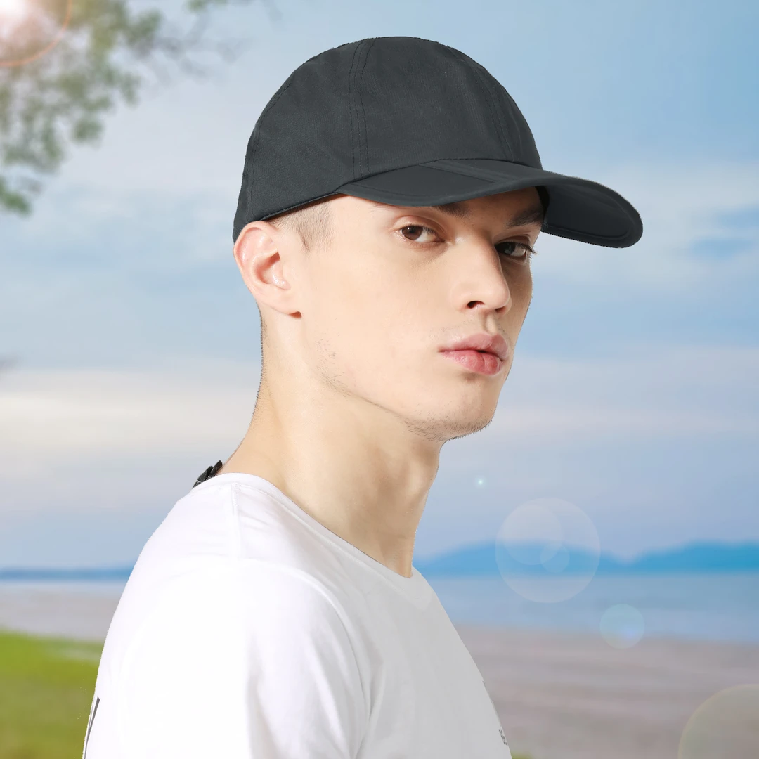 防晒冲浪鸭舌帽户外运动棒球帽钓鱼太阳帽可折叠防雨遮阳帽男跨境