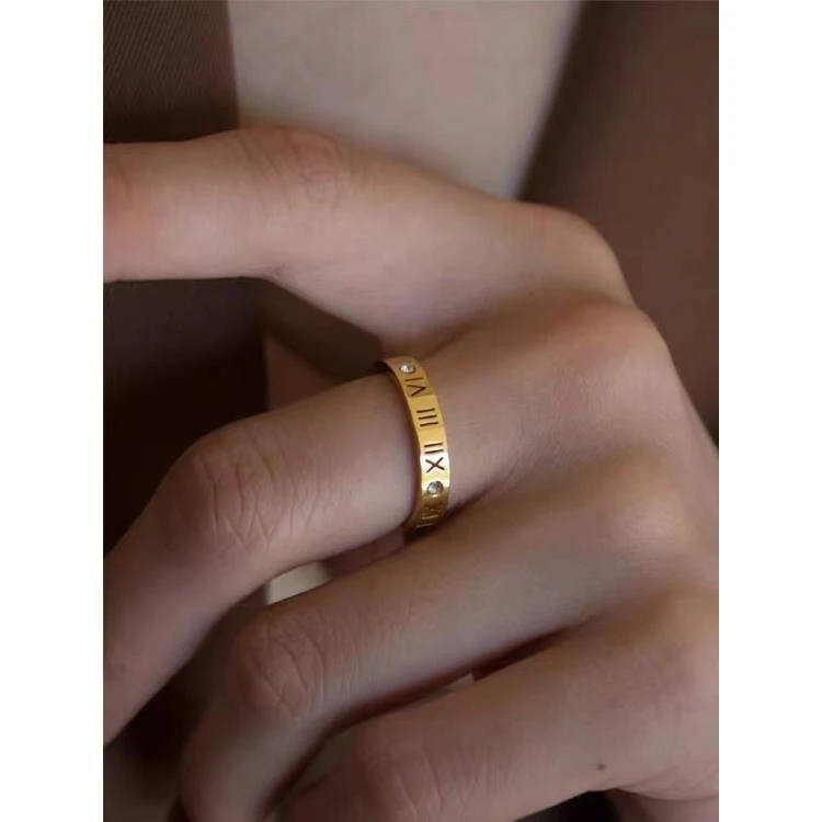 钛钢戒指 钛钢戒指 A075 简约精致小众戒指