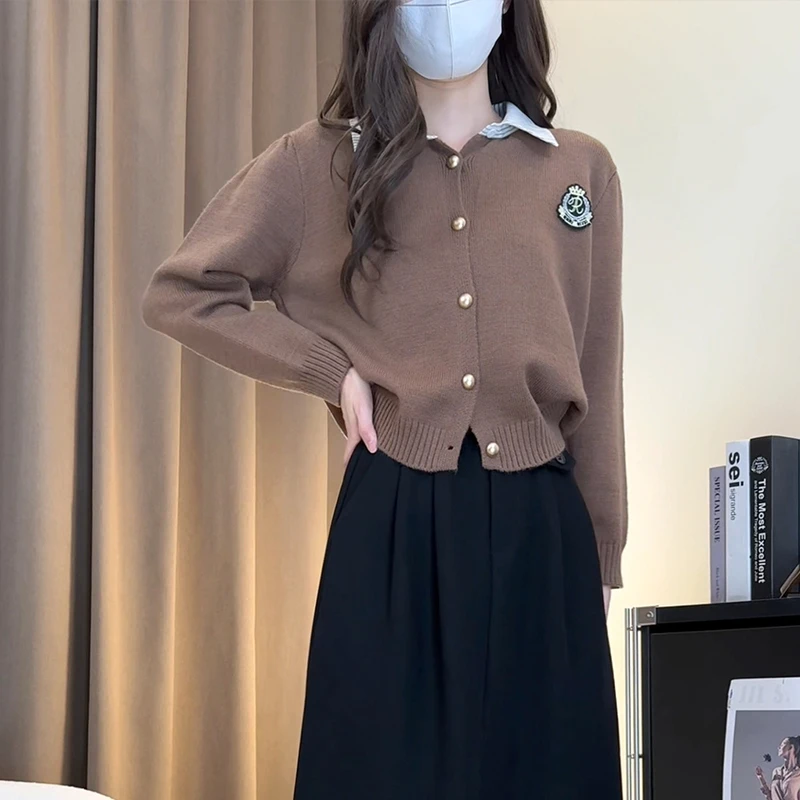 春季上衣开衫毛衣长袖针织短款宽松秋季小香风显瘦气质时尚百搭