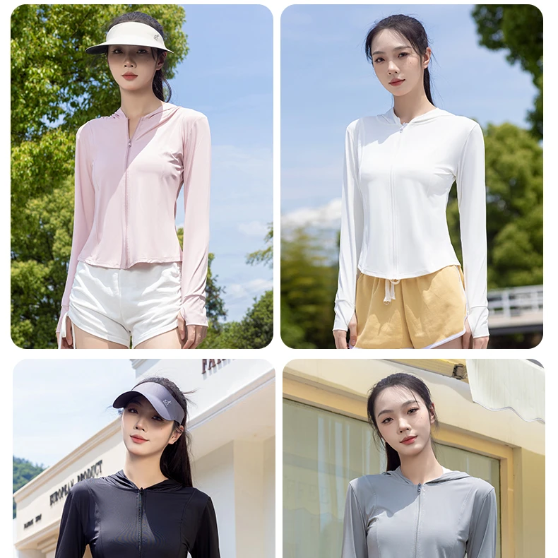 瑜伽防晒衣女款长袖夏季透气防紫外线防晒服