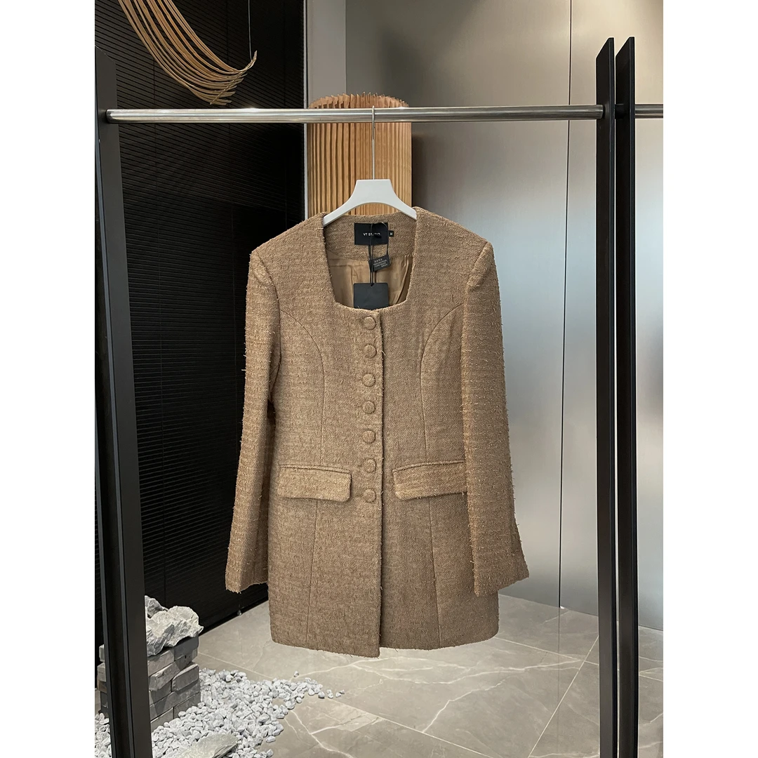 方领小香风连衣裙M319 （清）