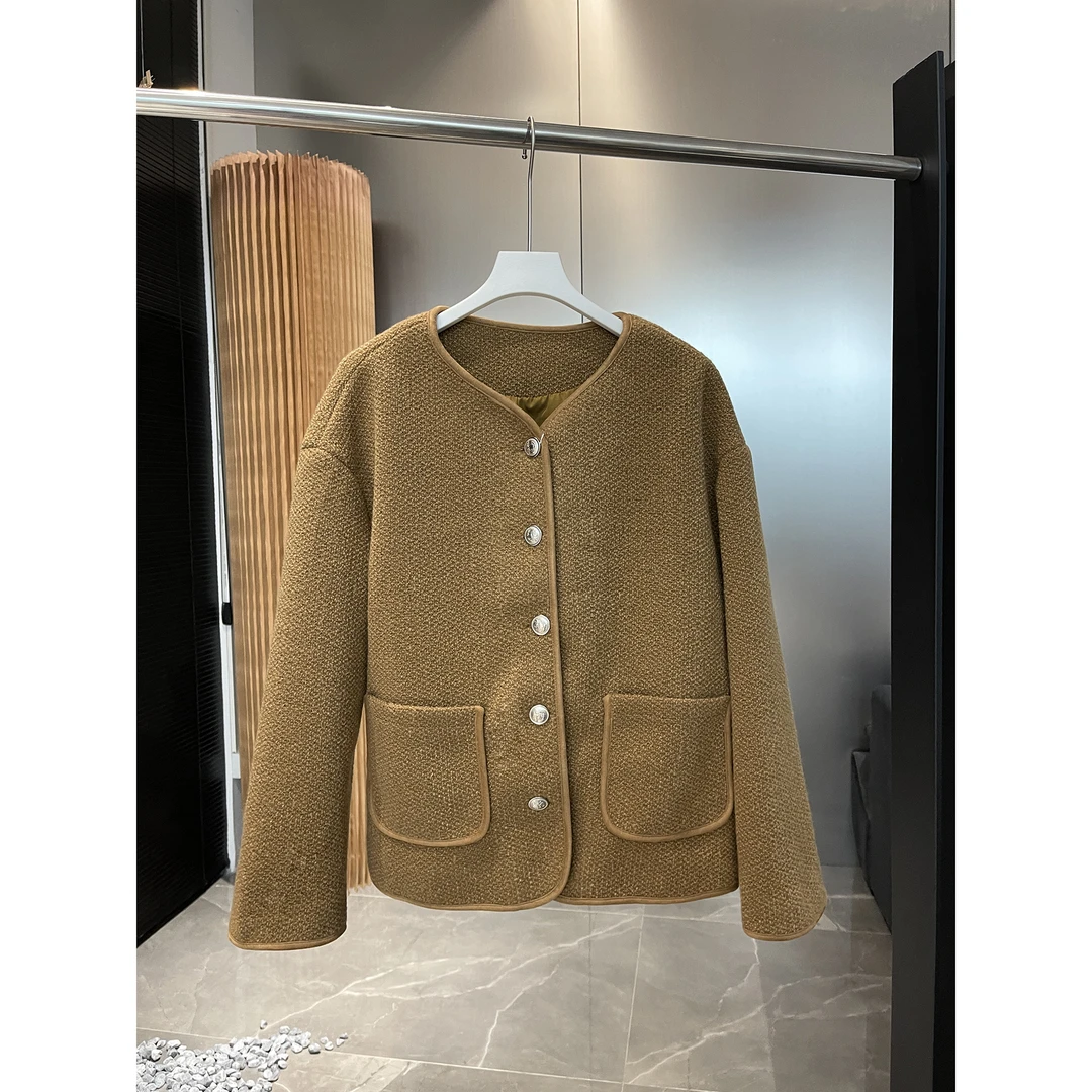 咖色小香风短外套5526