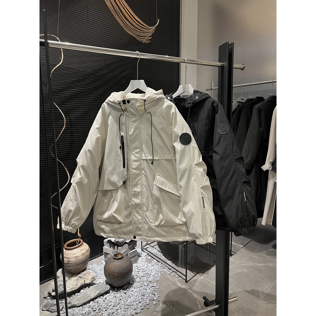 宽松连帽冲锋衣棉服外套6655（清）