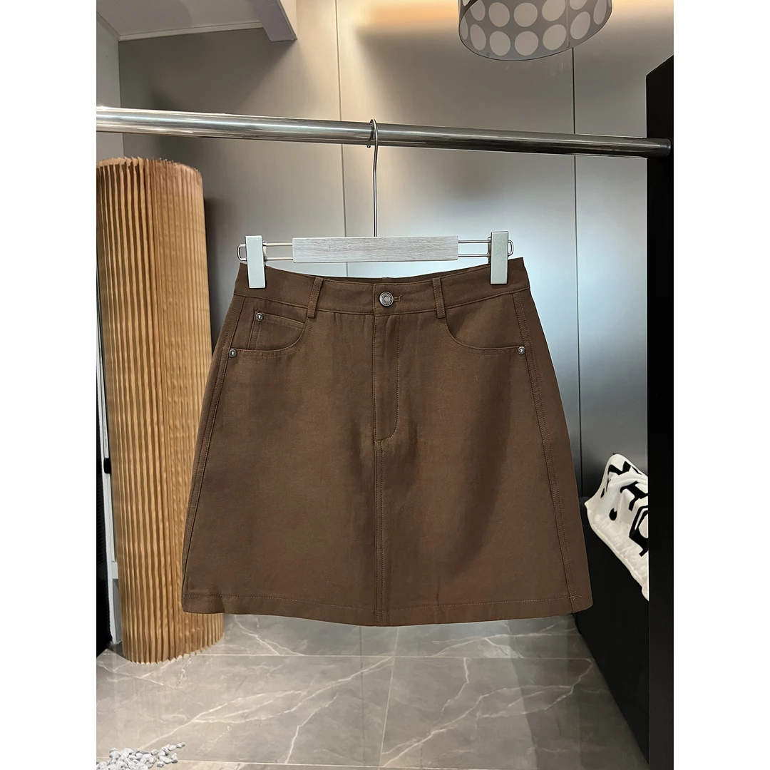咖色半身裙 短裙9538-8（清）