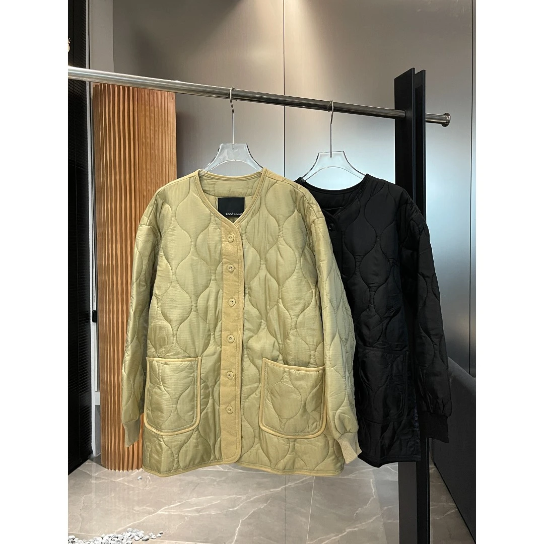 V领菱格棉服外套60275(清)