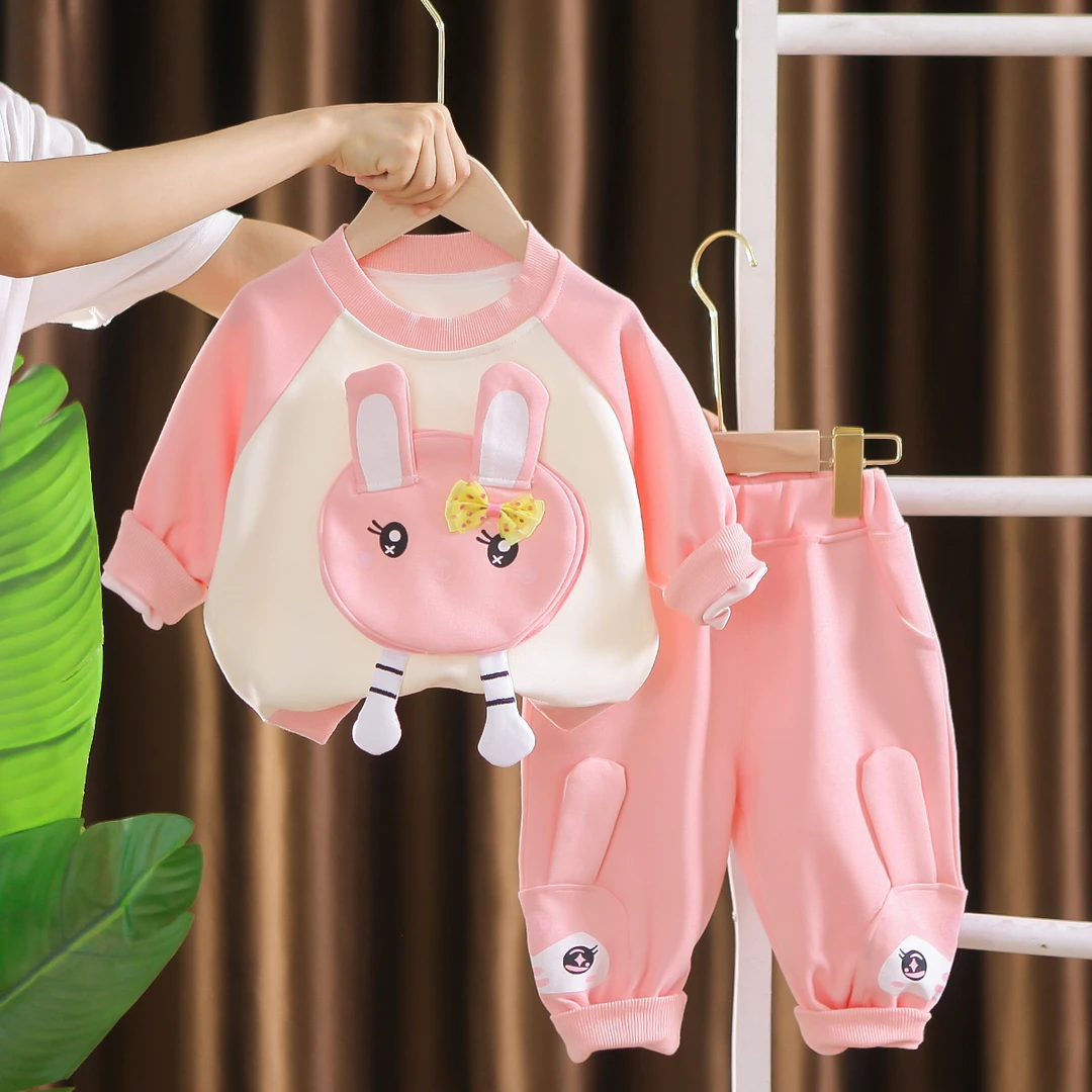 女童装时髦套装洋气秋装2025新款运动女宝宝春秋季儿童网红两件套