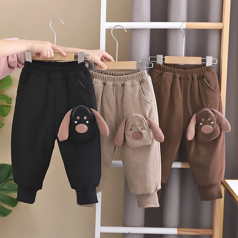 儿童棉裤秋冬季加厚洋气时髦童装宝宝长裤女童保暖裤男童加绒裤子
